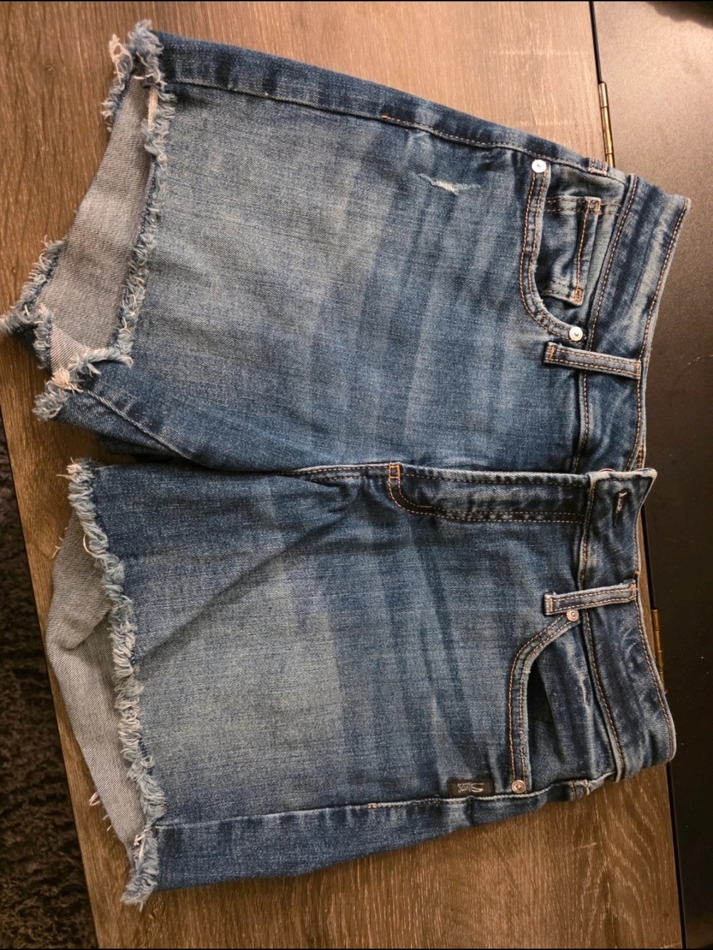 Silver Jeans Dark Blue Denim Shorts with Contrast Stitching